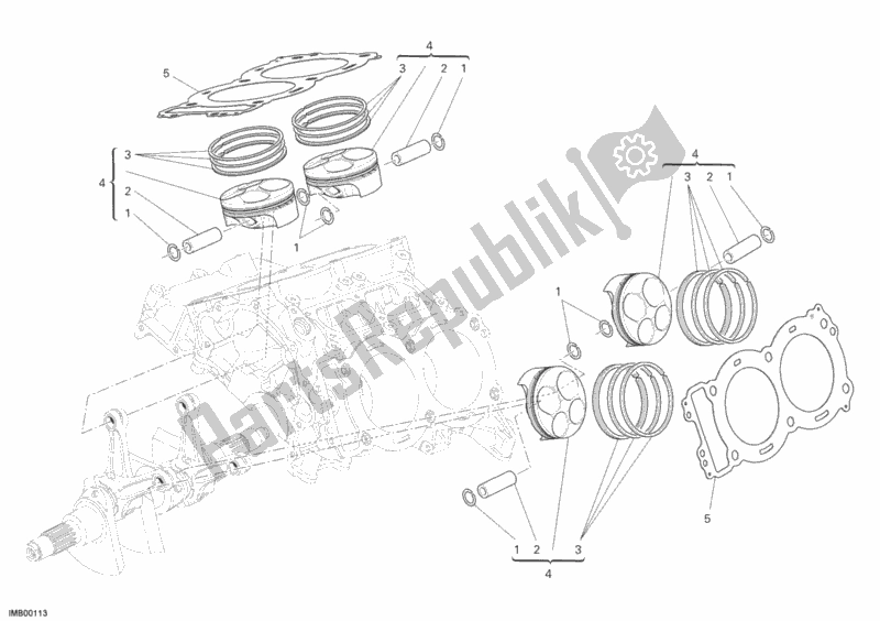 Tutte le parti per il Cilindro - Pistone del Ducati Desmosedici RR 1000 2008